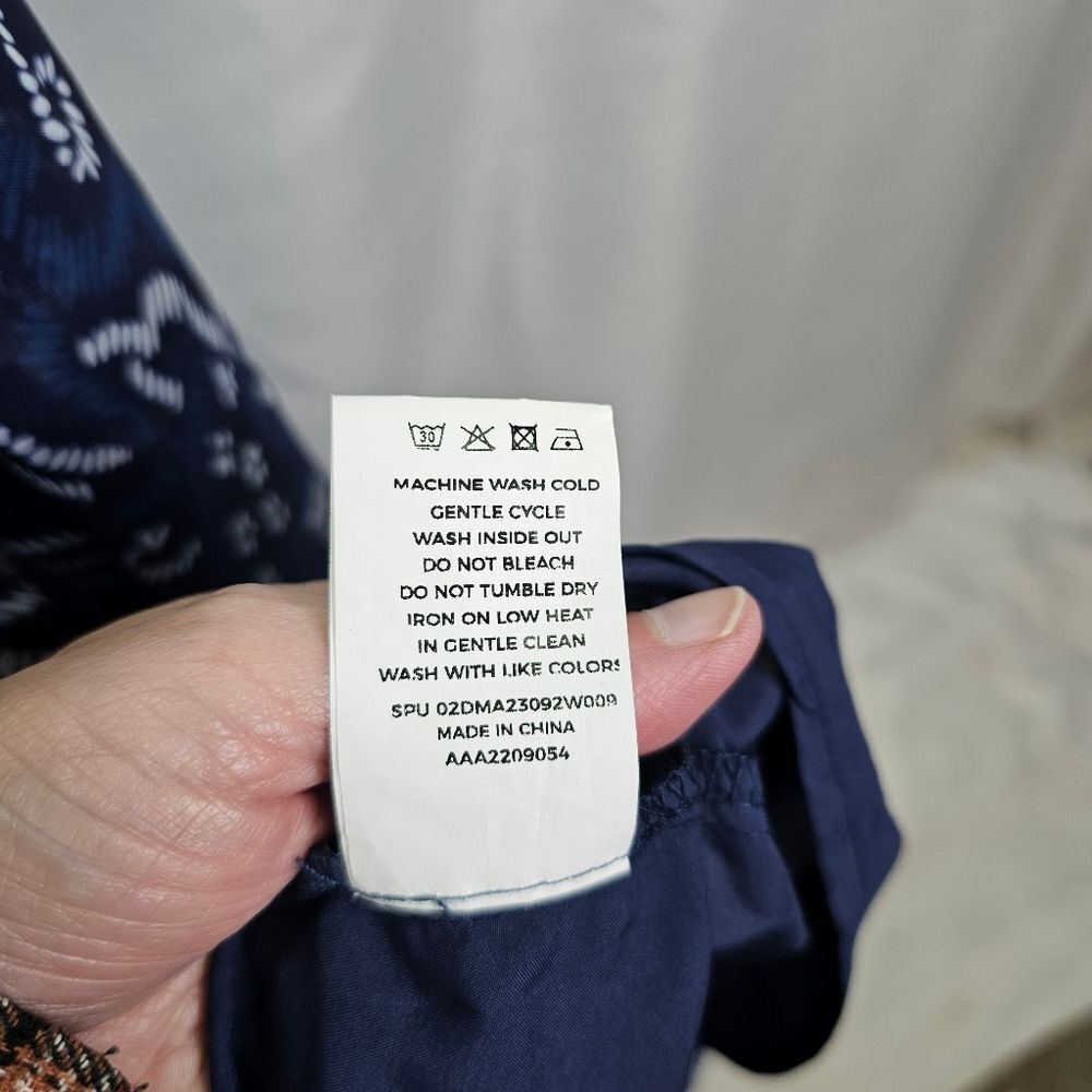 Bloomchic Blue Patterned Long Sleeve Ruffle Dress… - image 7